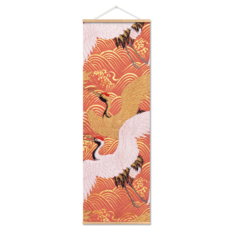 affiche-de-toile-de-defilement-dimpression-de-teinture-japonaise-multicolore-vintage