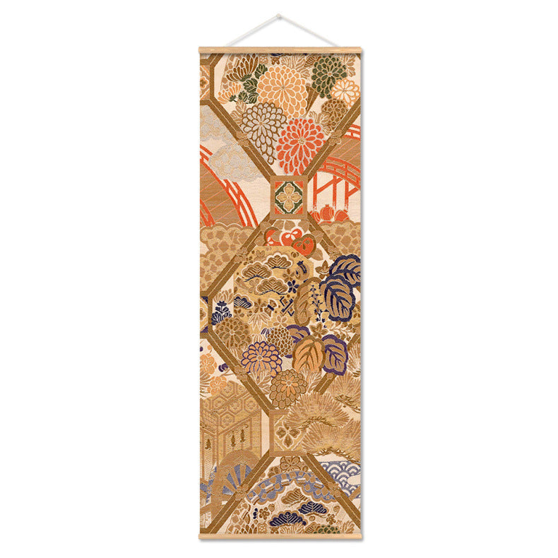 affiche-de-toile-de-defilement-dimpression-de-teinture-japonaise-multicolore-vintage