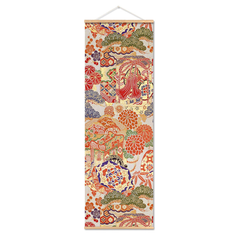 affiche-de-toile-de-defilement-dimpression-de-teinture-japonaise-multicolore-vintage