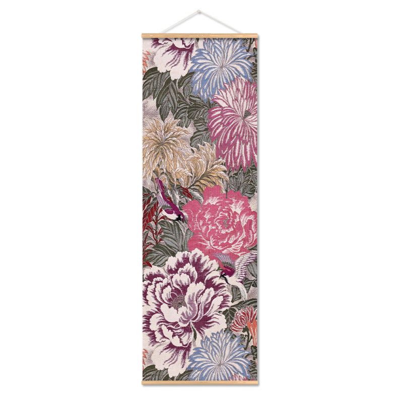 affiche-de-toile-de-defilement-dimpression-de-teinture-japonaise-multicolore-vintageaffiche-de-toile-de-defilement-dimpression-de-teinture-japonaise-multicolore-vintage