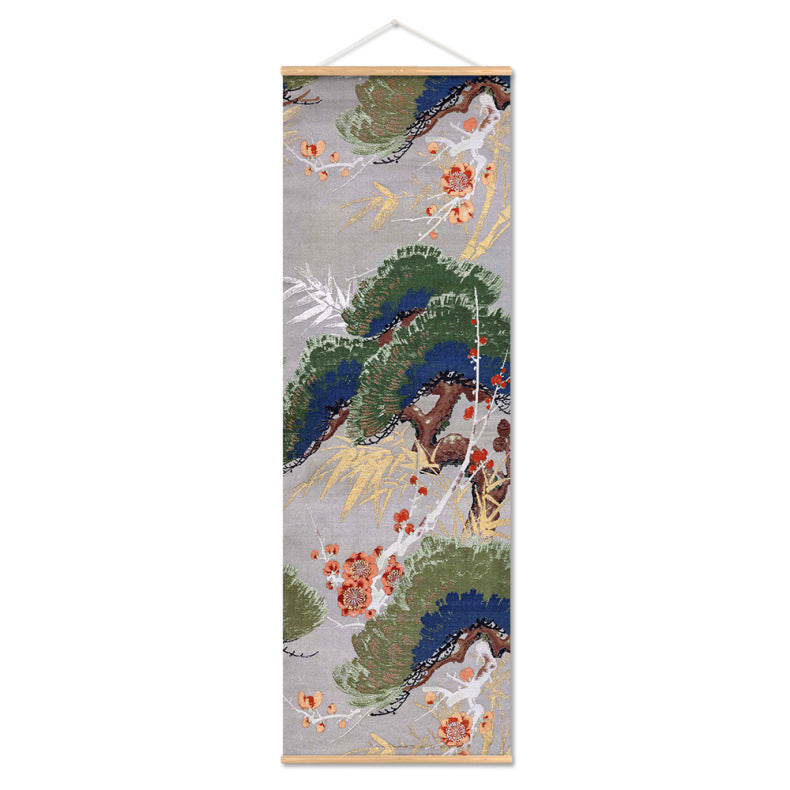 affiche-de-toile-de-defilement-dimpression-de-teinture-japonaise-multicolore-vintage