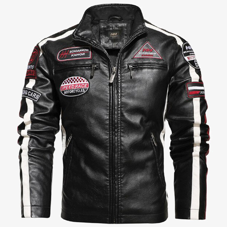 blouson-vintage-simili-cuir-patch-moto