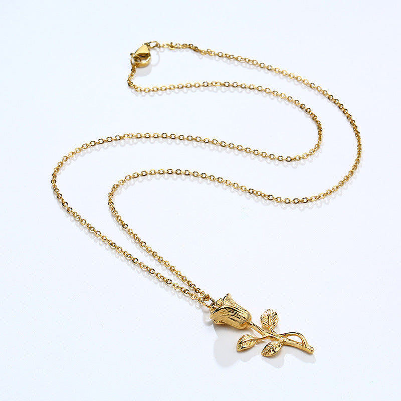 collier-vintage-rose-acier-titane