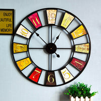 horloge-creative-couleur-vintage-ronde