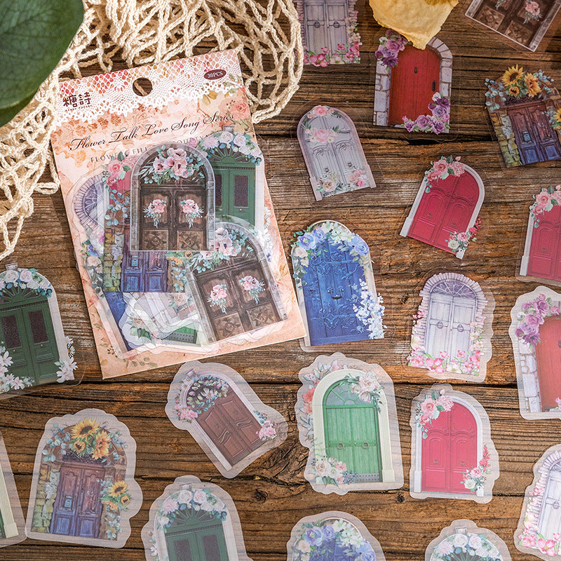 sticker-de-tente-de-main-de-fleur-vintage