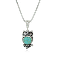 collier-pendentif-hibou-turquoise-vintage