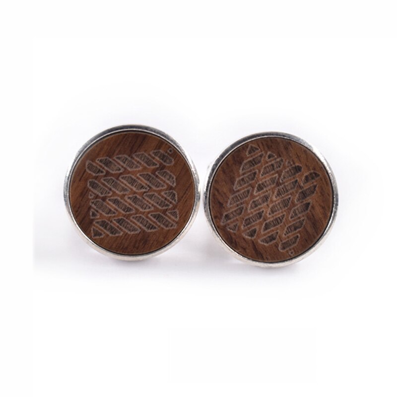 boutons-de-manchette-ronds-en-bois-vintage