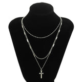 collier-multicouche-croix-vintage