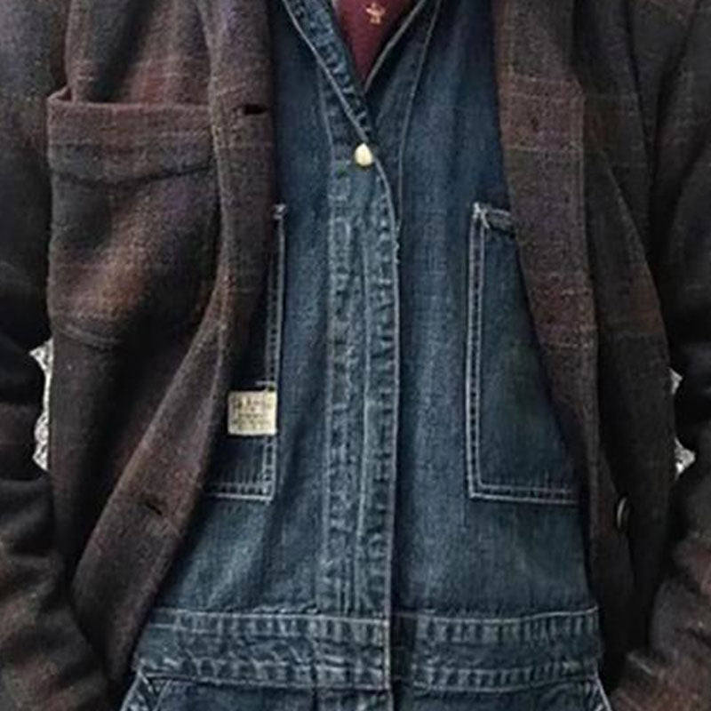veste-ample-revers-carreaux-retro-vintage