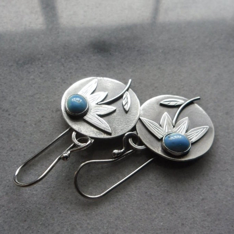 boucles-doreilles-vintage-disque-turquoise-calendula