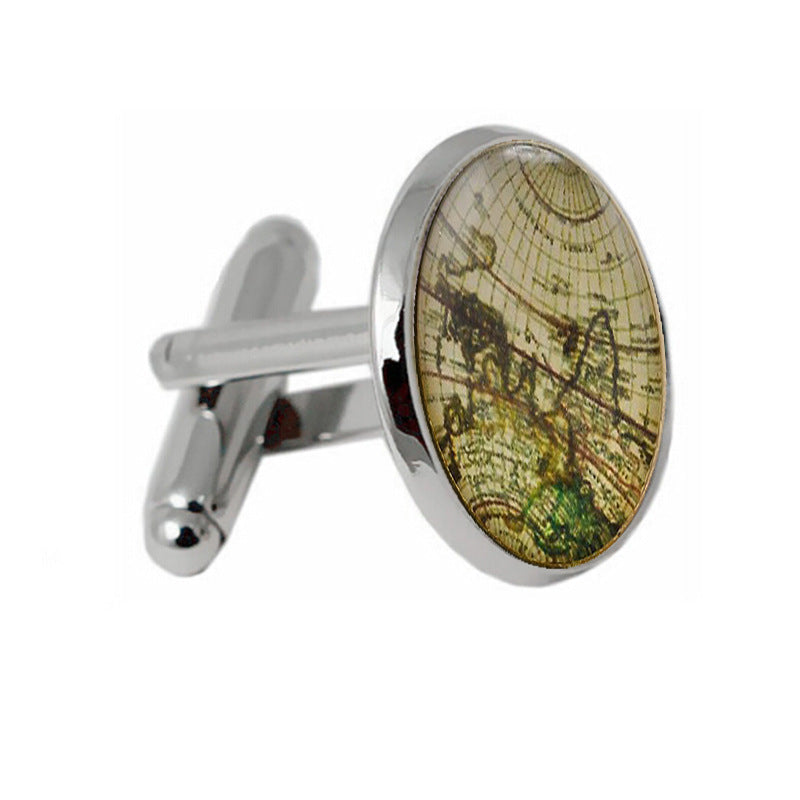 boutons-de-manchette-carte-du-monde-vintage