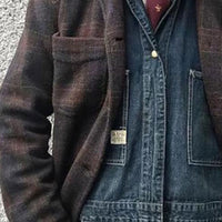 veste-ample-revers-carreaux-retro-vintage