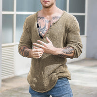 pull-tricot-vintage-col-v-manches-longues