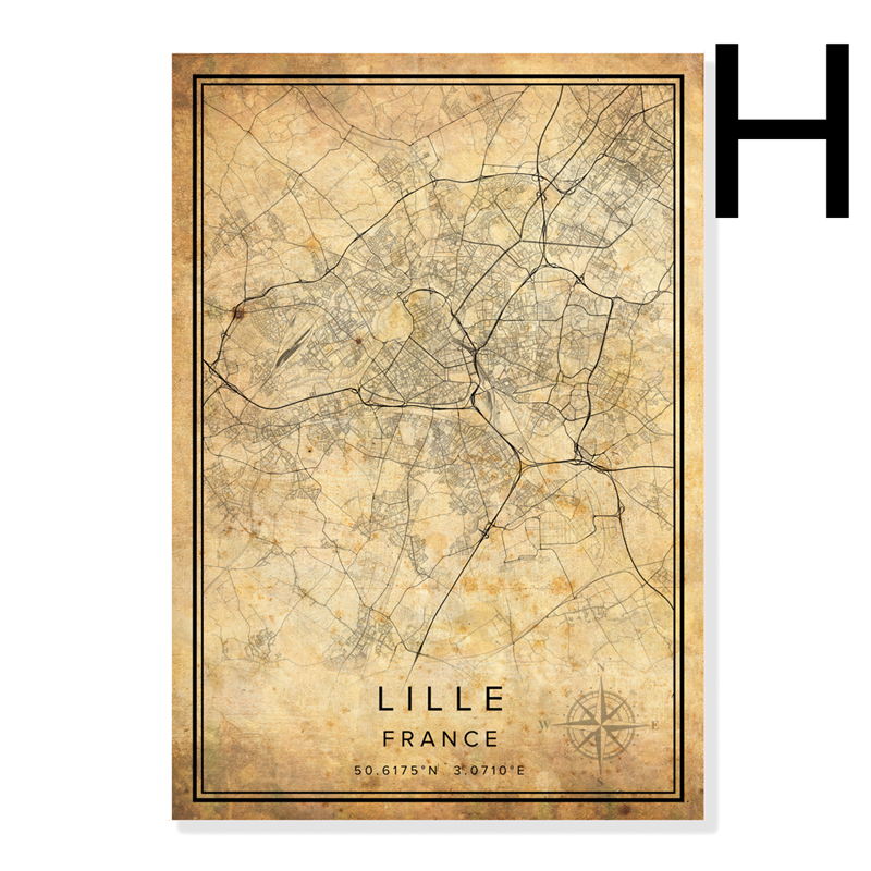 Affiche Carte De Ville De Bourgogne