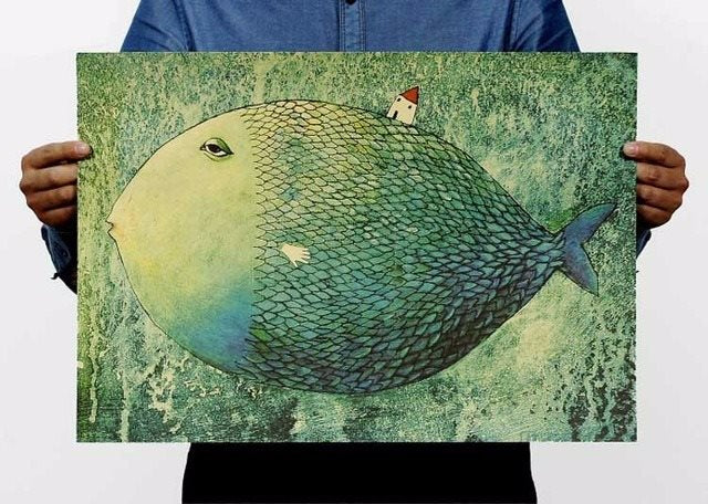 Affiche De Décoration Poisson Vintage