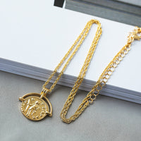 collier-piece-de-monnaie-romaine-doree-vintage