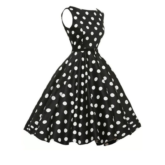 50s-robe-polka-vintage-casual-dots