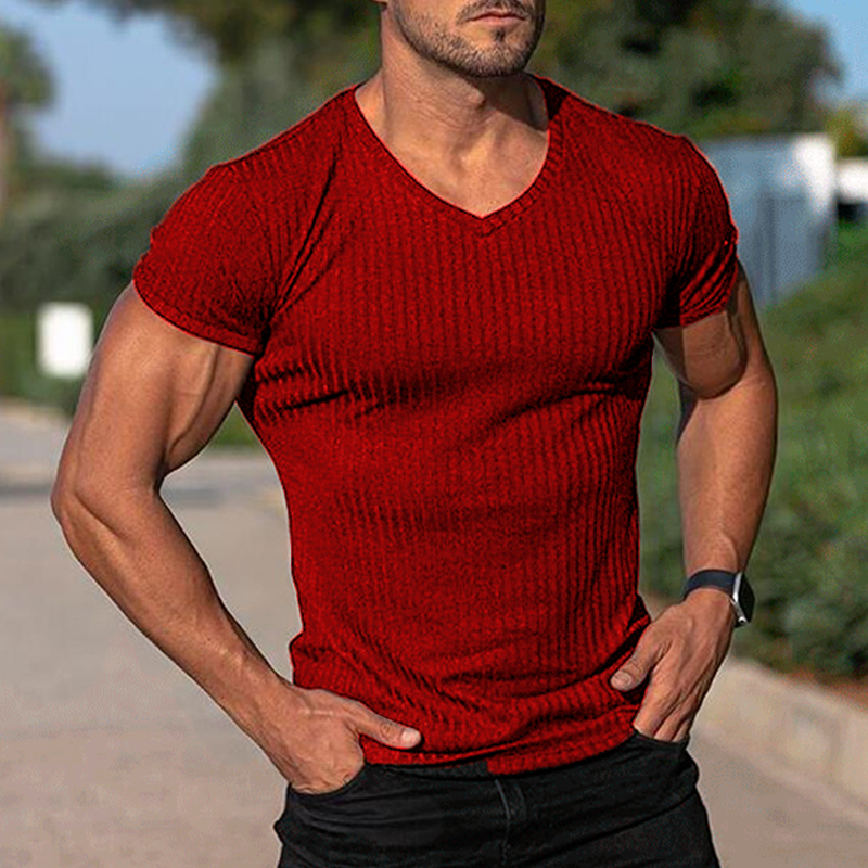 t-shirt-raye-col-v-vintage