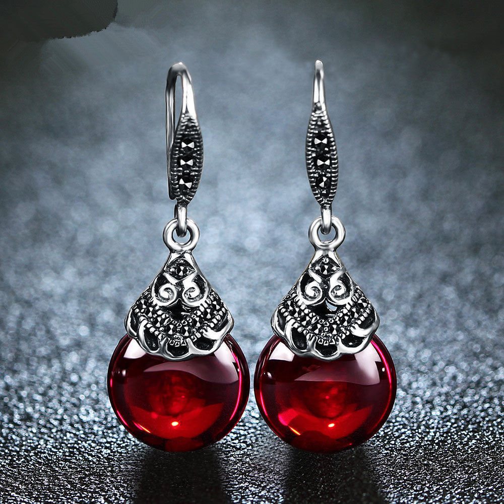 boucles-doreilles-grenat-rond-vintage
