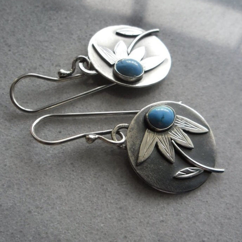 boucles-doreilles-vintage-disque-turquoise-calendula
