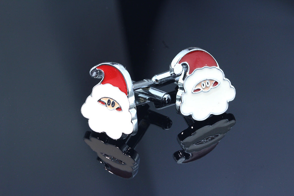 boutons-de-manchette-pere-noel-vintage