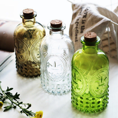 bouteille-en-verre-gaufre-vintage