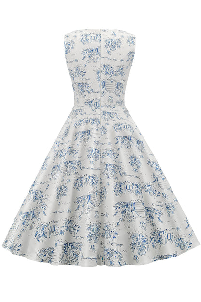 robe-annee-80-a-imprime-florale-des-annees-1950