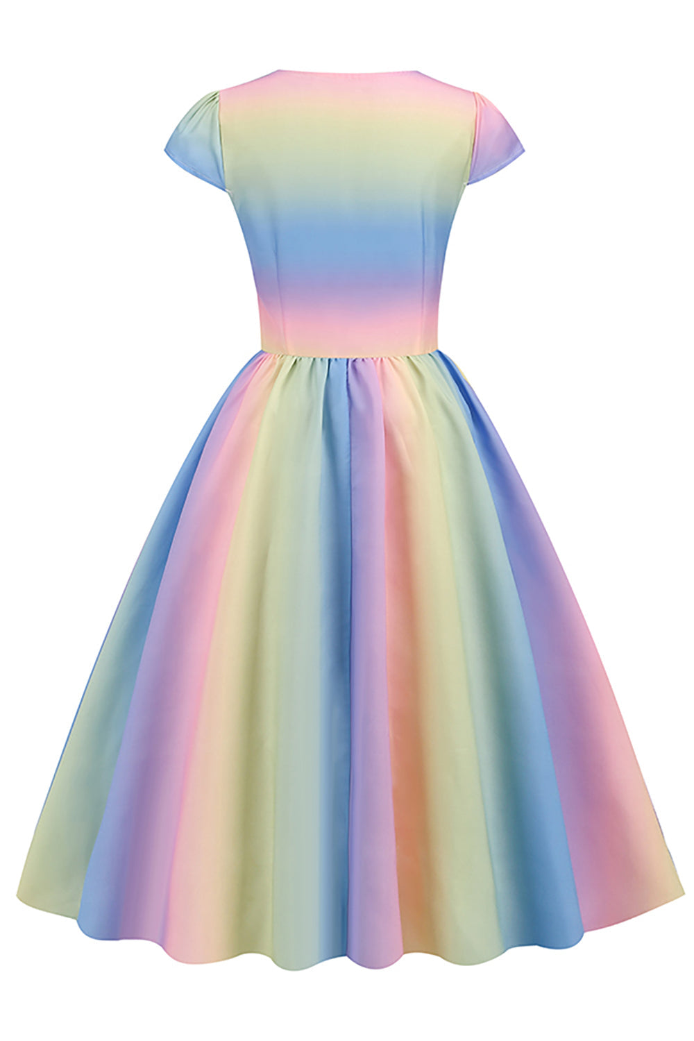 robe-arc-en-ciel-annee-80-style-50s