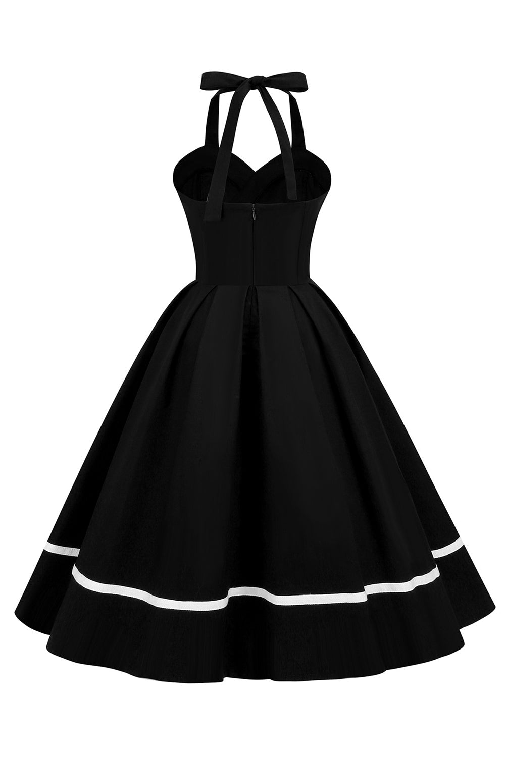 robe-pin-up-annee-80-en-col-v