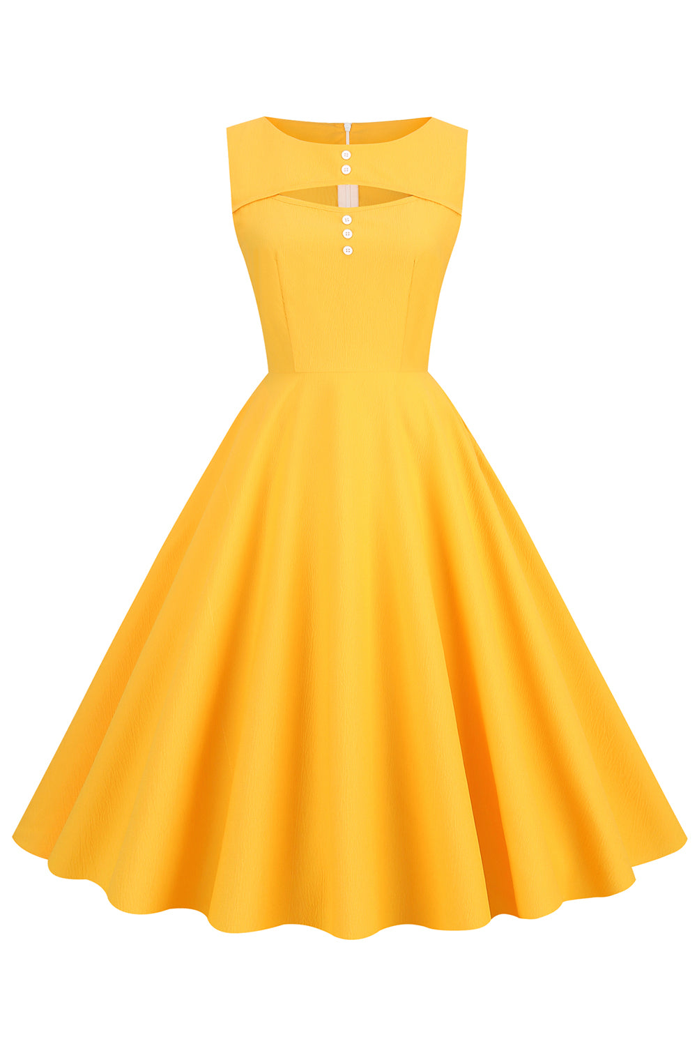 robe-de-style-retro-jaune-des-annees-50-avec-trou-de-serrure