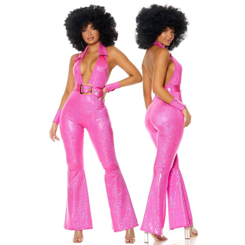 Deguisement-Disco-Femme-Rose
