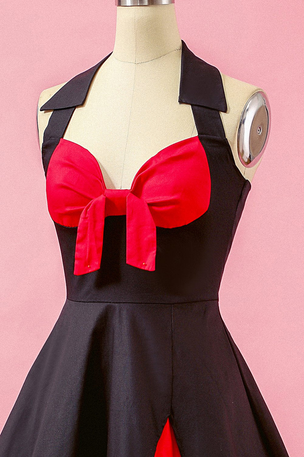 robe-de-soiree-patchwork-a-col-en-coeur-annee-80