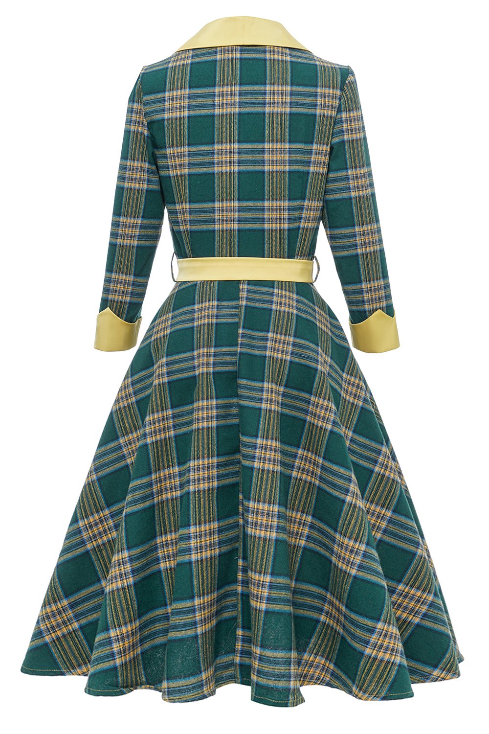 robe-verte-annee-80-d-automne-a-carreaux
