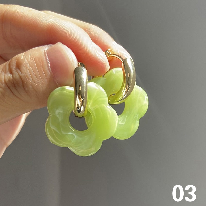 Boucles D'Oreilles Clips Vintage Plastique/Métal Noir & Argenté - Style Années 80