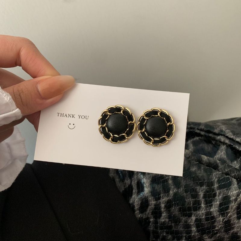 Boucles D'oreilles Clips Vintage Années 80 - émail Orange, Matière Première, Occasion