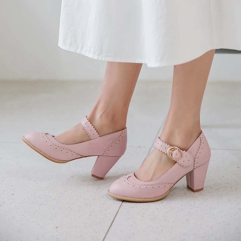 chaussures-annee-80-escarpins-petits-talons-roses