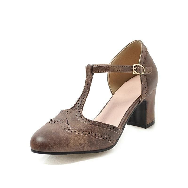 chaussures-annee-80-t-strap-cuir-marron