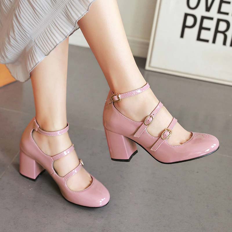 chaussures-annee-80-t-strap-rose