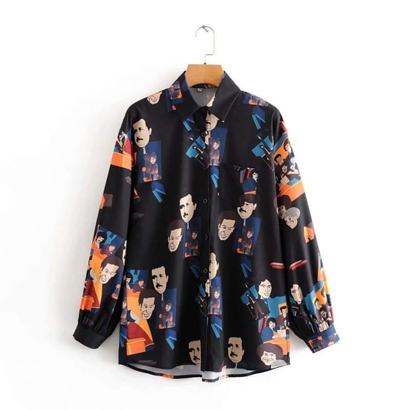 chemise-blouse-noire-annee-80-imprimes