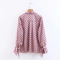 chemise-annee-80-chic-rose-a-pois