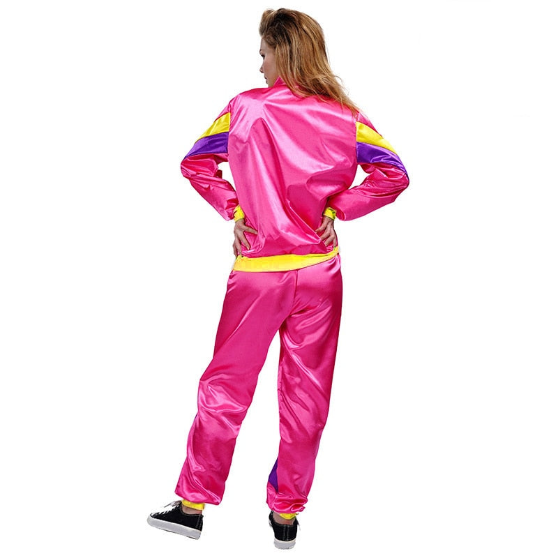Costume Années 80 Femme CHMMY – Combinaison, Shorts, Genouillères, Bandeau Fluo, Bracelets, Boucles D'oreilles – Fête, Halloween, Sport