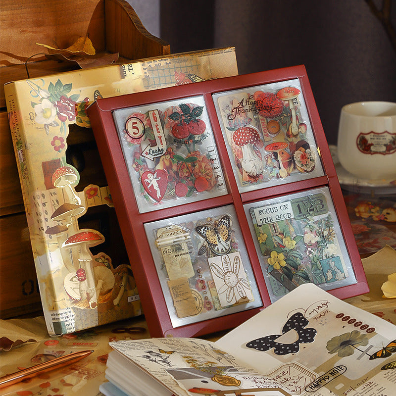 autocollants-fleurs-champignons-vintage