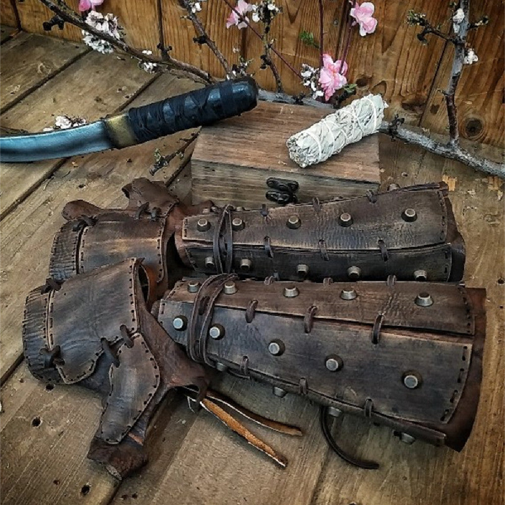 gants-de-poignet-en-cuir-rivet-de-boxe-vintage