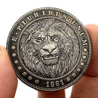 medaille-lion-laiton-argent-ancien-vintage