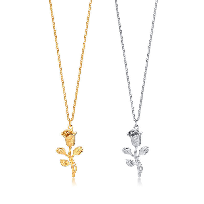 collier-vintage-rose-acier-titane