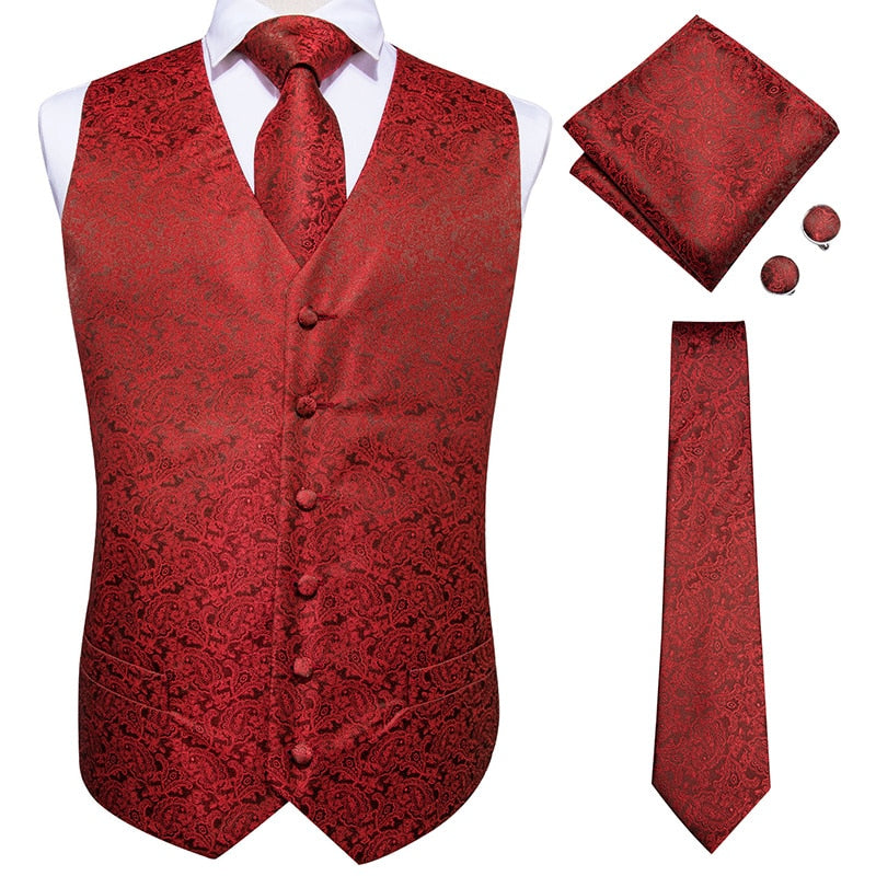    gilet-en-soie-homme-vintage-rouge