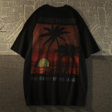 t-shirt-coton-manches-courtes-imprime-coucher-soleil