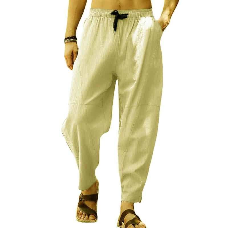 pantalon-ample-cordon-serrage-coton-lin-vintage