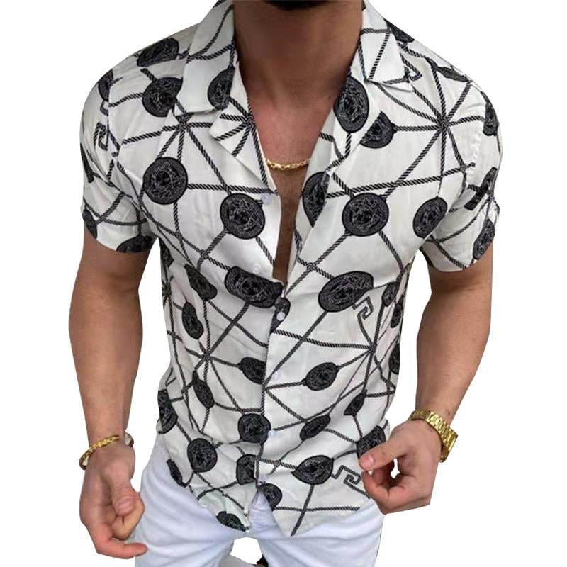 chemise-manches-courtes-imprime-vintage