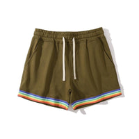 short-sport-coton-imprime-arc-en-ciel-vintage